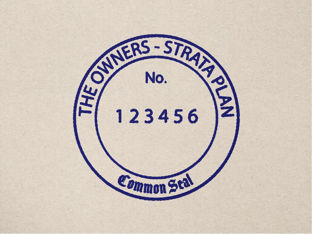 Company seal strata stamp blue ink