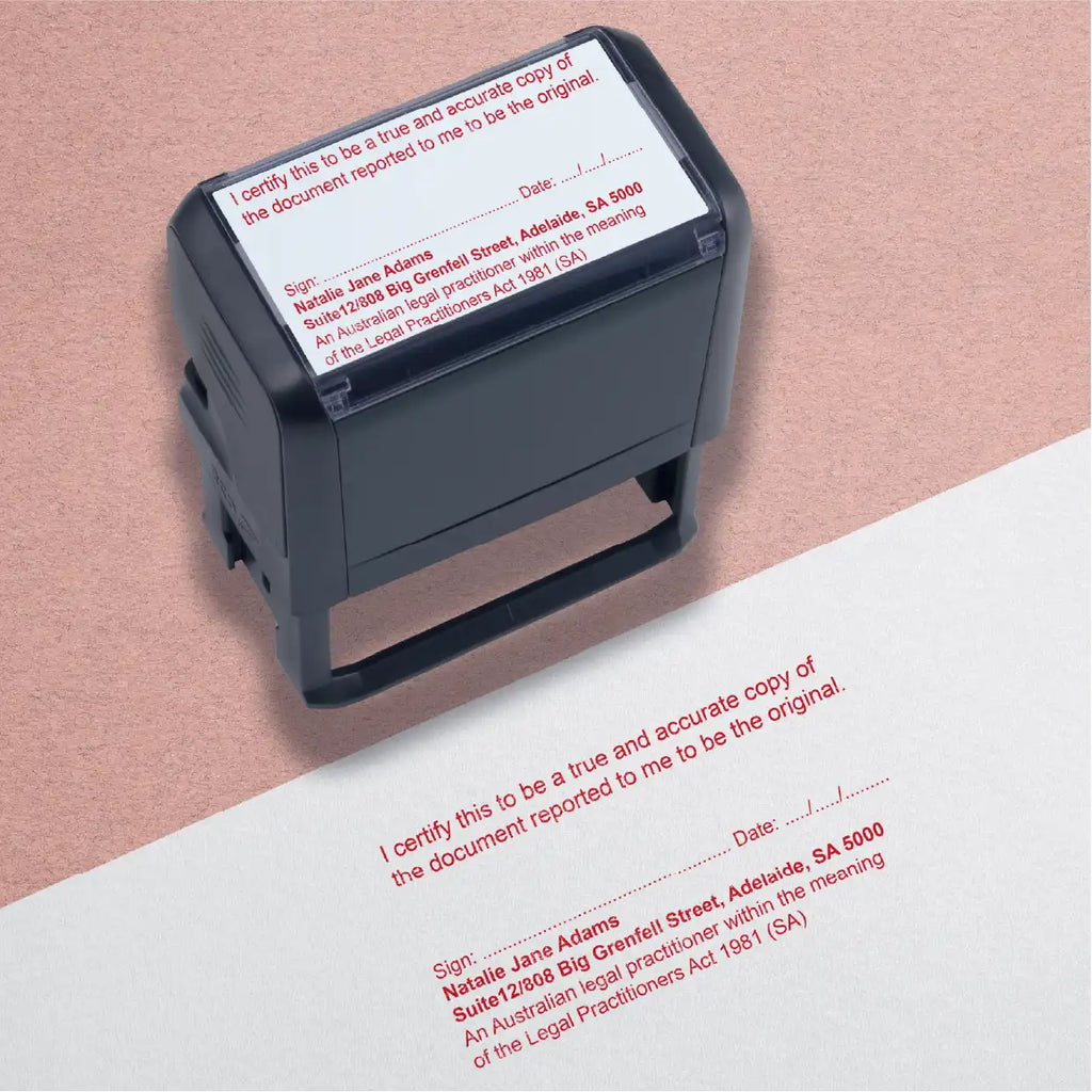 personalised legal practitioner rubber stamps South australia