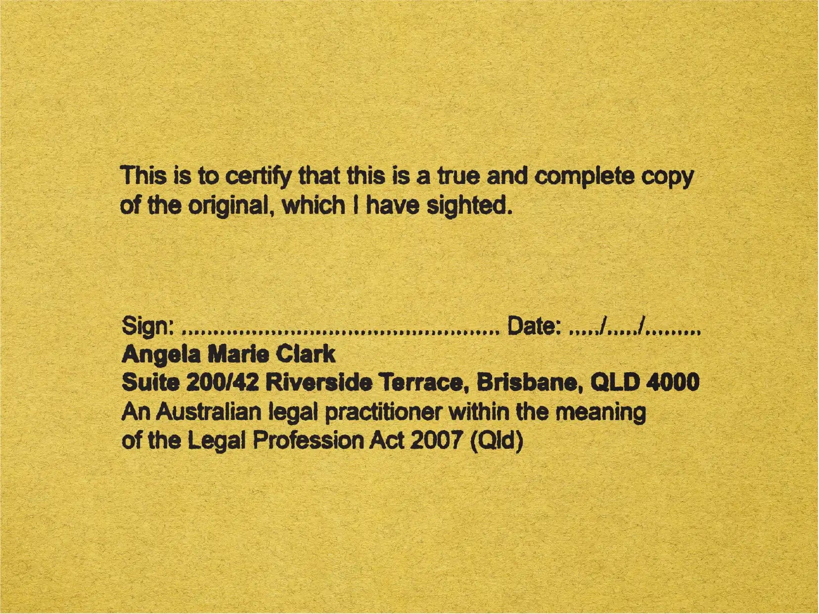 Queensland Legal Practitioner True Copy Stamp – Stamp Lab