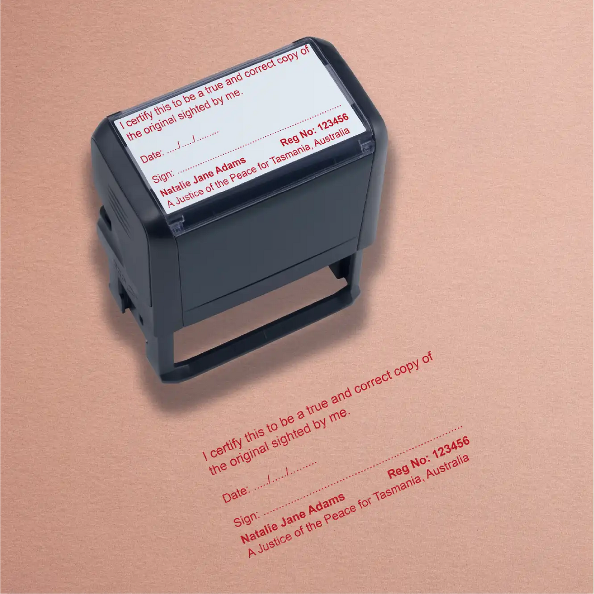 Copy Stamp Rot Tasmanian JP True Copy Stamp Large – Stamp Lab