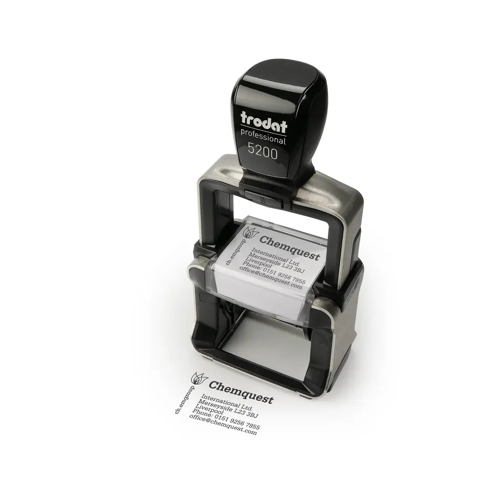 Trodat Professional 5200 Business stamp with mock impression
