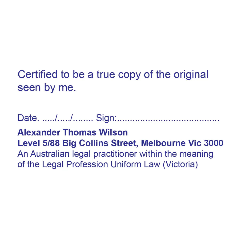 Legal profession stamps Blue Impression design
