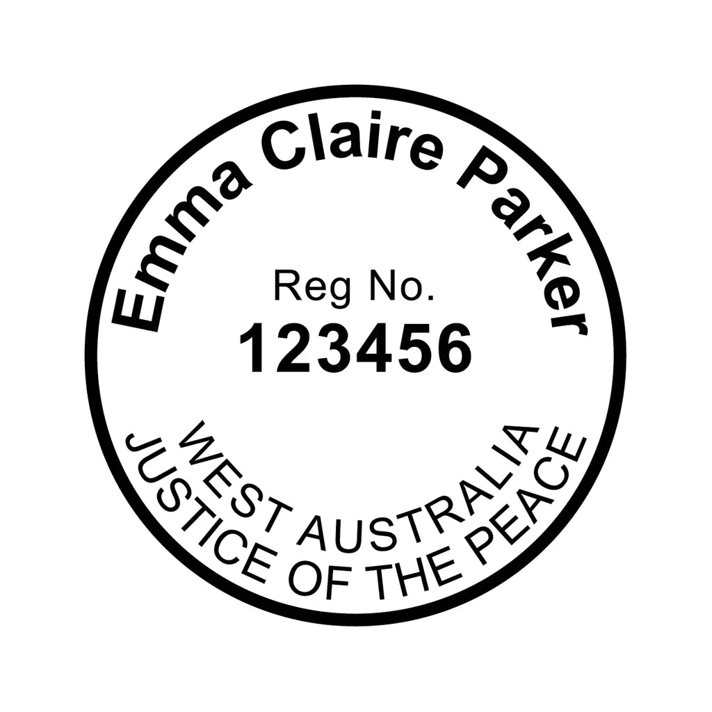 Black Round JP stamp for WA