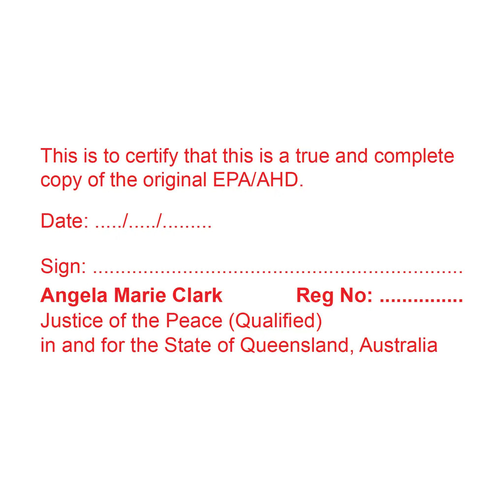 Justices of the Peace (Qualified) stamp for Certifying copies of general powers of attorney final page 