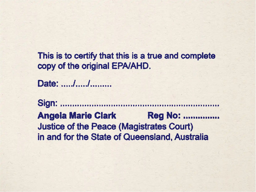 personalised stamp for EPA and AHD 