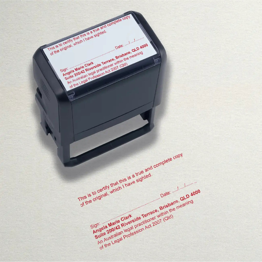 QLD legal true copy stamps Customised 
