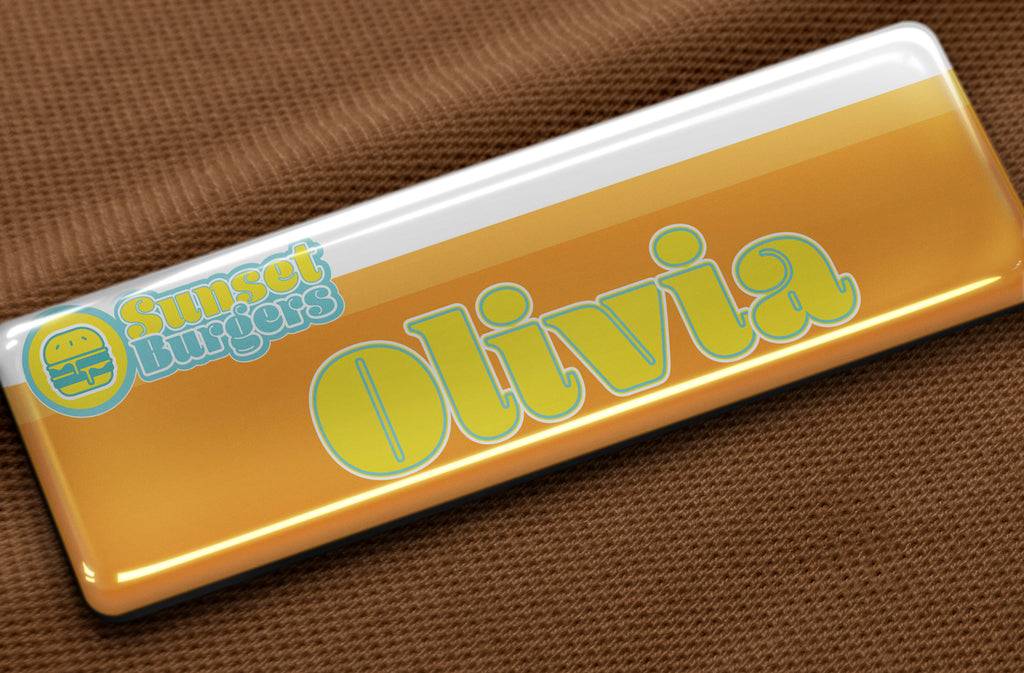 sunset Personalized Name Tag Premium Resin Finish