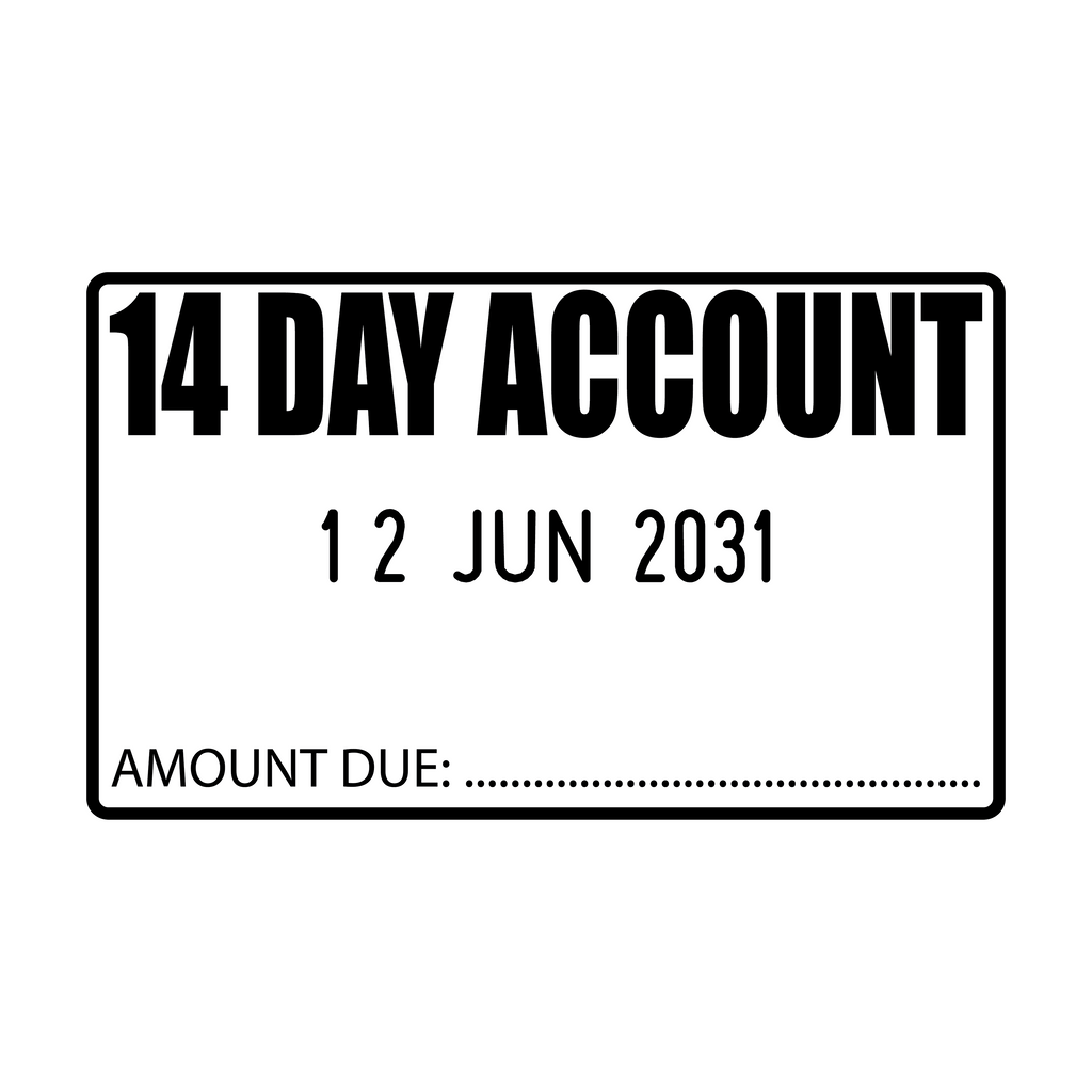 14 Day Account Date Stamp - Black