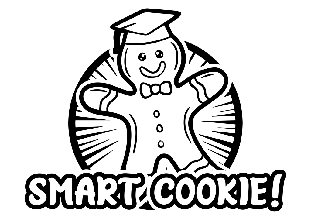 school stamp black ink smart cookie