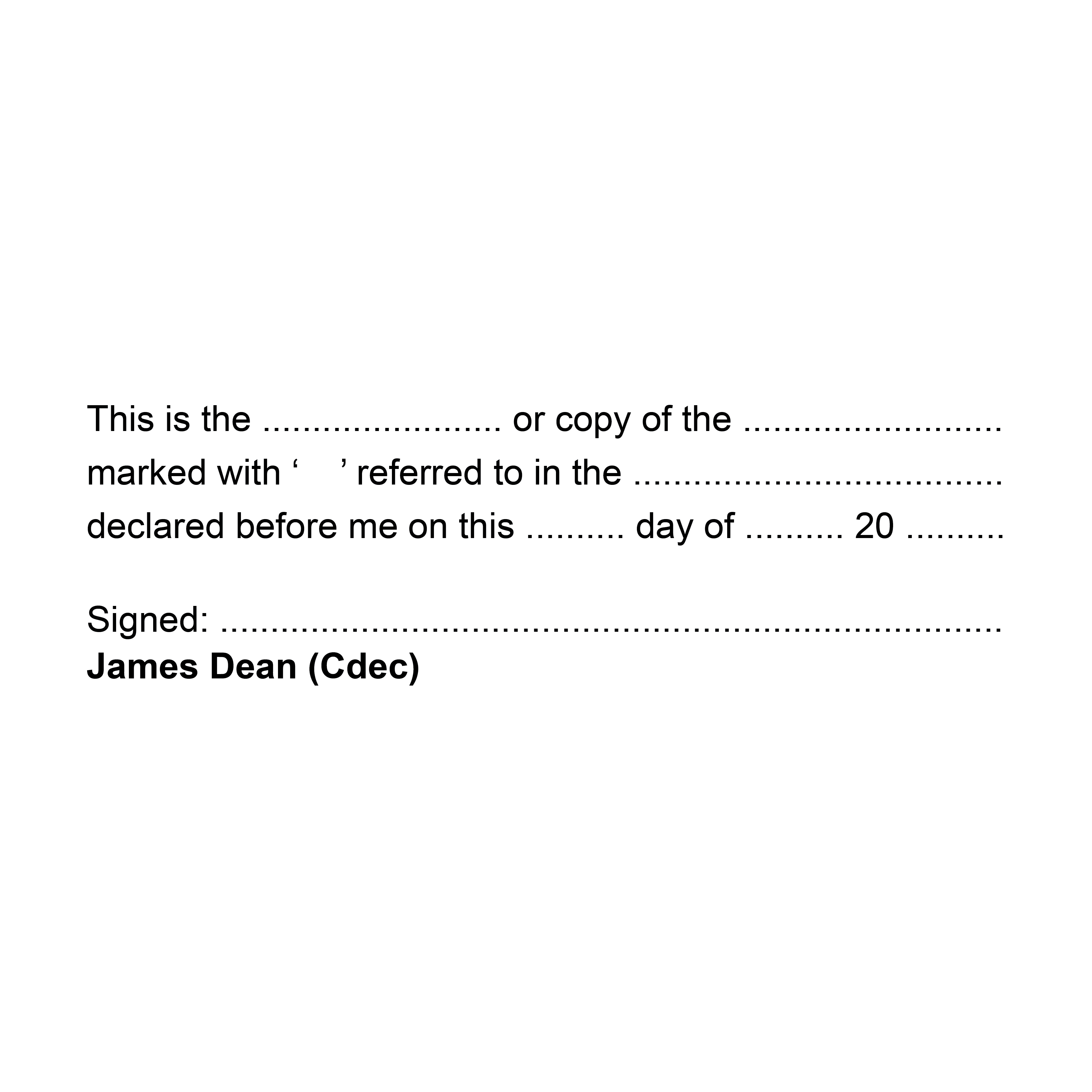 Legal Stamp for Attachments to a Statutory Declaration – Stamp Lab
