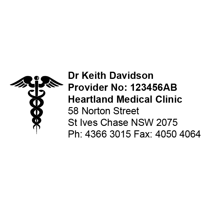 Doctor Stamp 6 Lines with Medical Logo – Stamp Lab