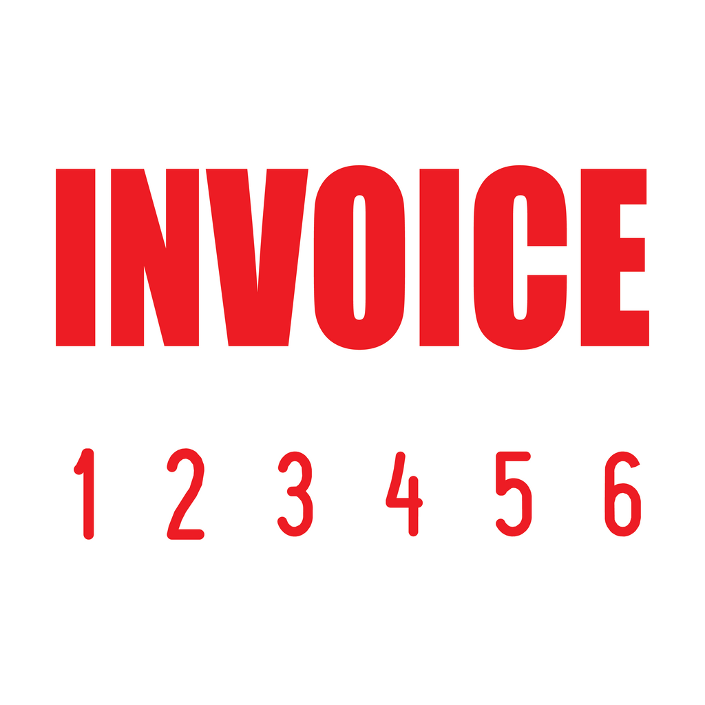 Red 02-5006-invoice-mini-number-stamp