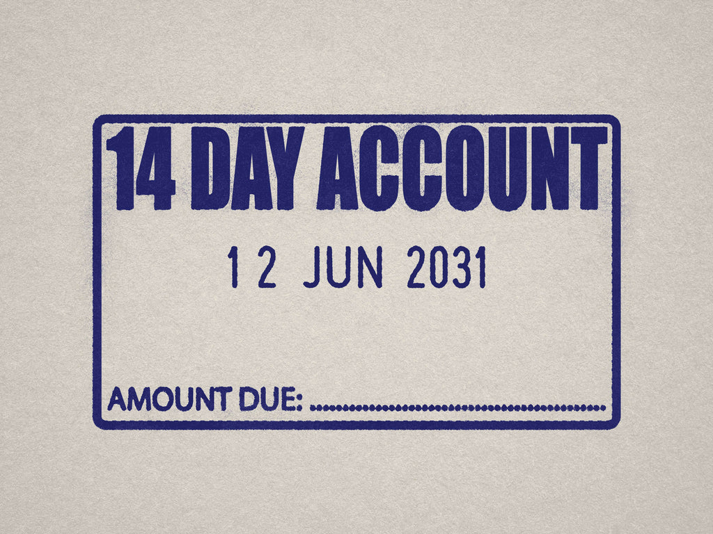 Blue 14 Day account print 