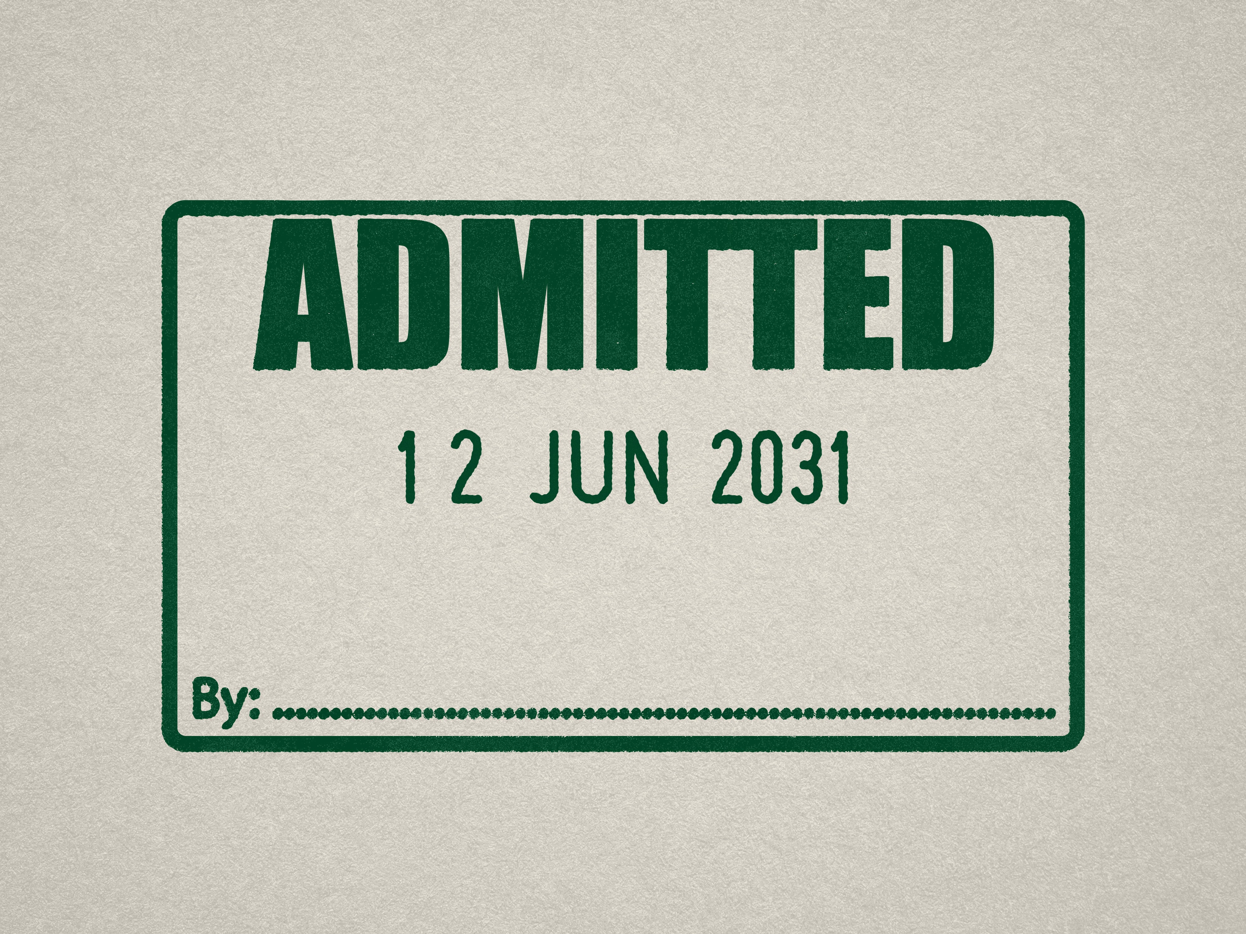 Admitted Sticker Embossing Stamp Number Stamps Quick Dry & Specialty Inks Time and Clock ...