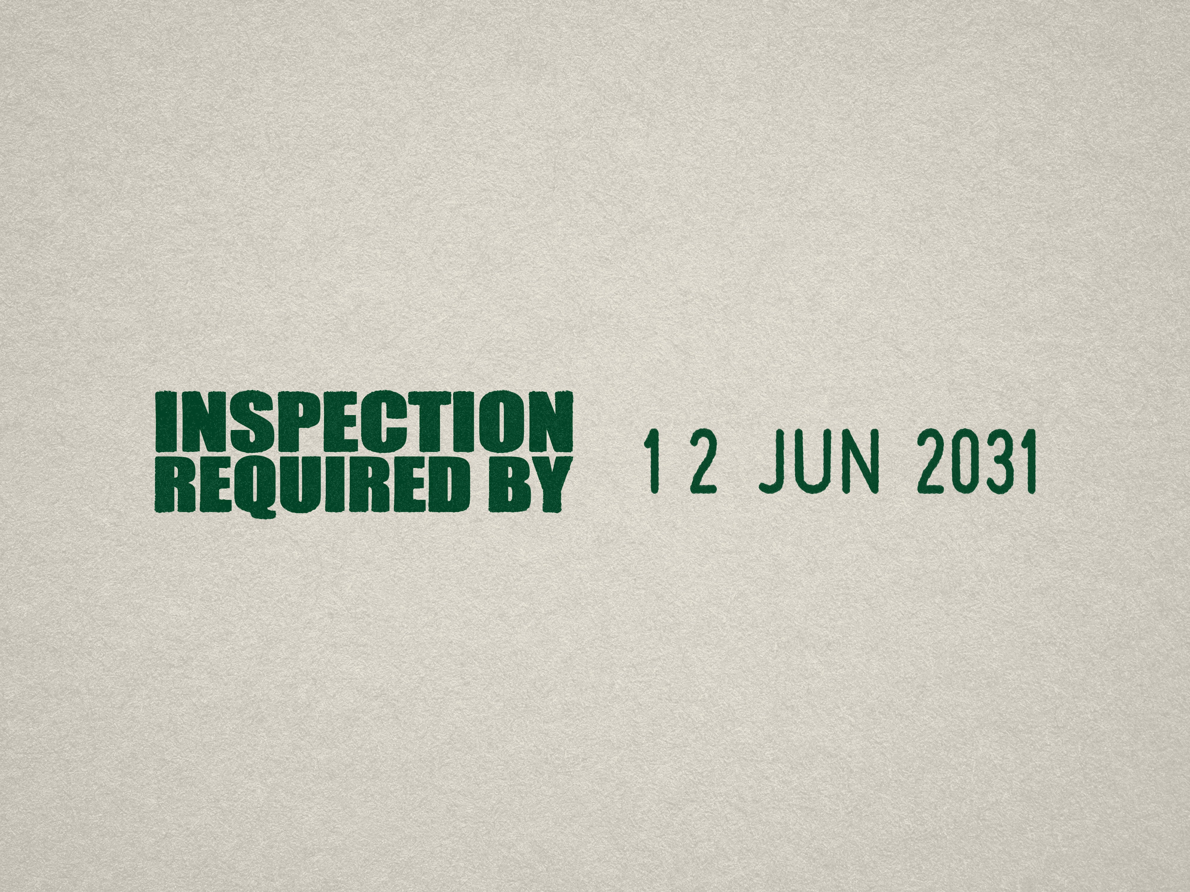 Inspection Required By Side-by-Side Date Stamp – Stamp Lab