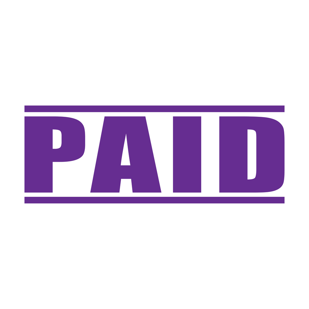 violet purple Paid Stamp 
