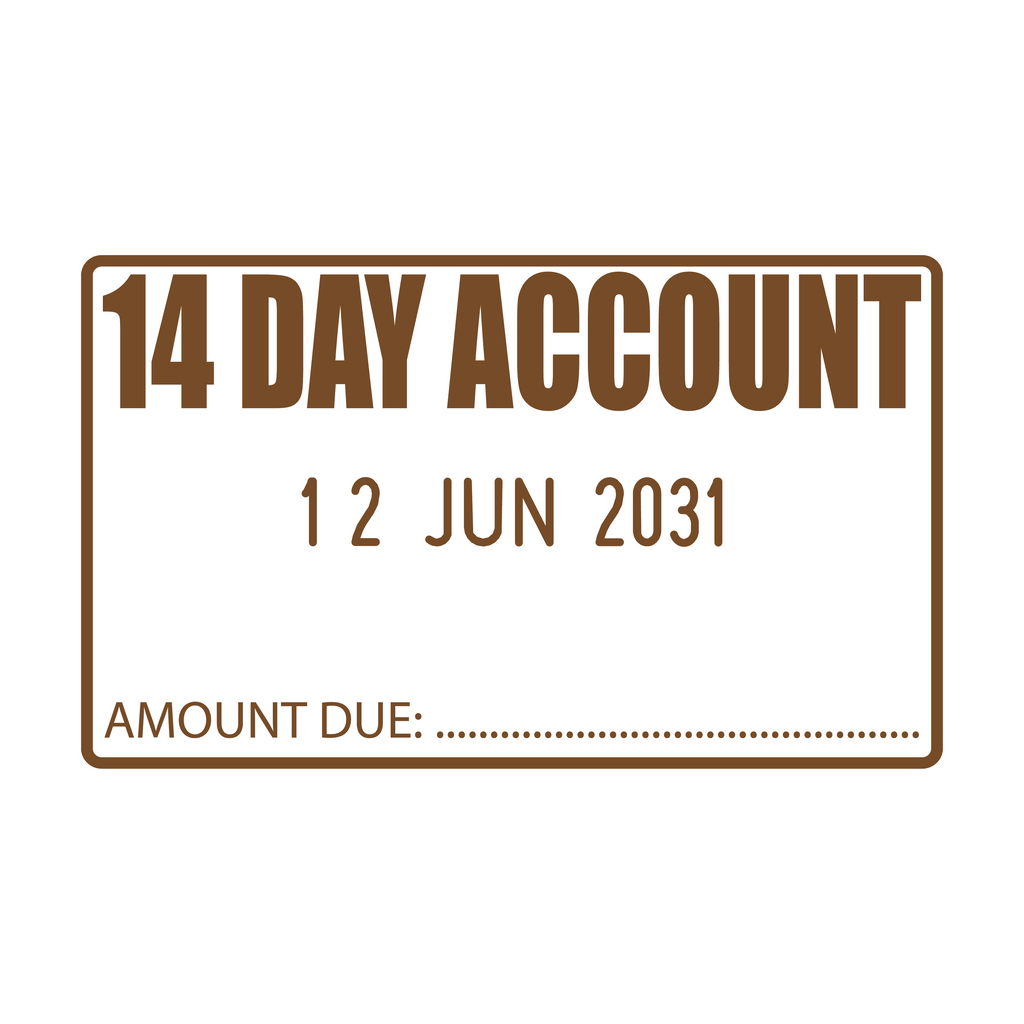 Large 14 Day Account Date stamp