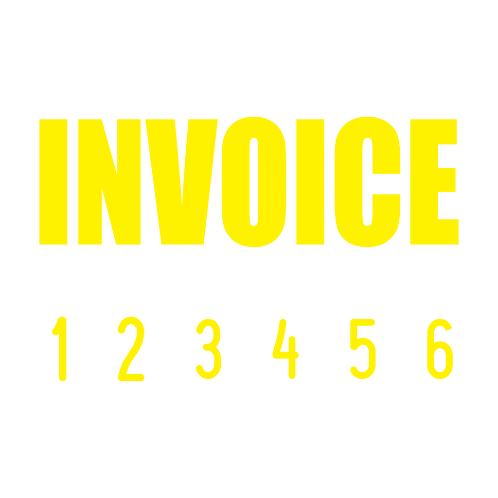 Yellow 08-5006-invoice-mini-number-stamp