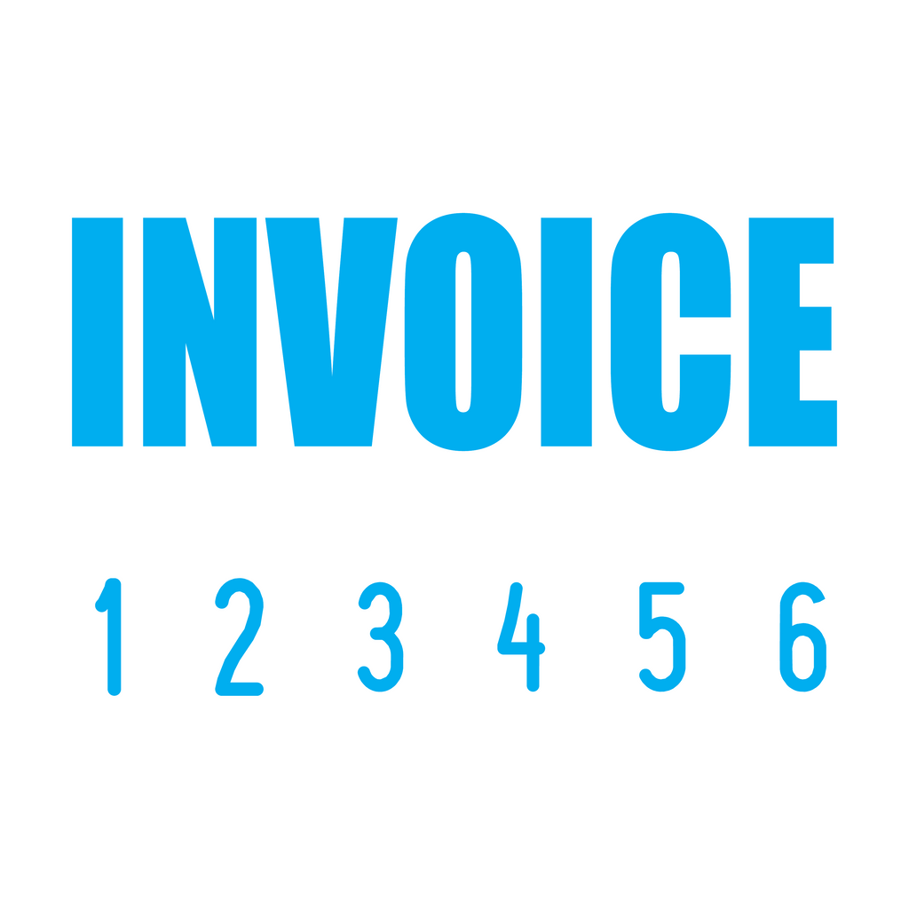 Turquoise 12-5006-invoice-mini-number-stamp