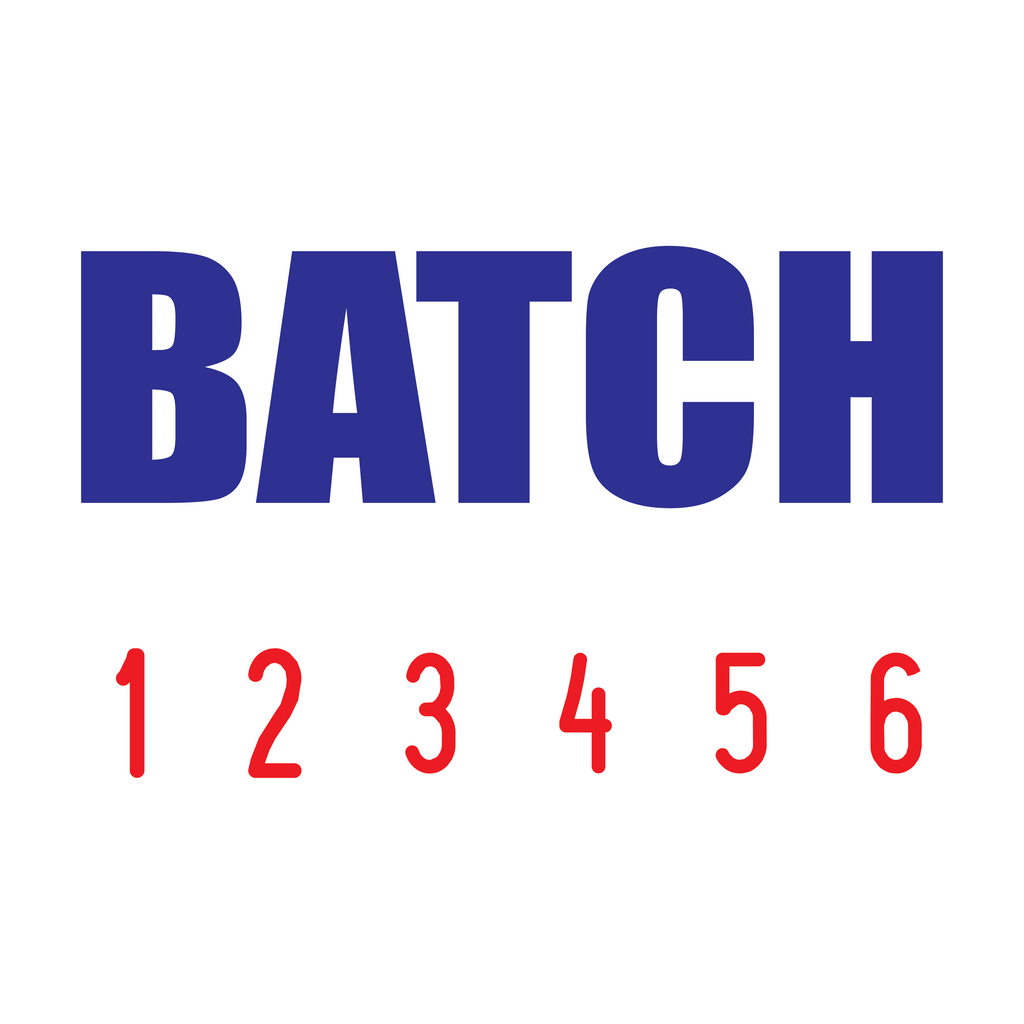 Red-Blue 2 colour 50-5001-batch-mini-number-stamp