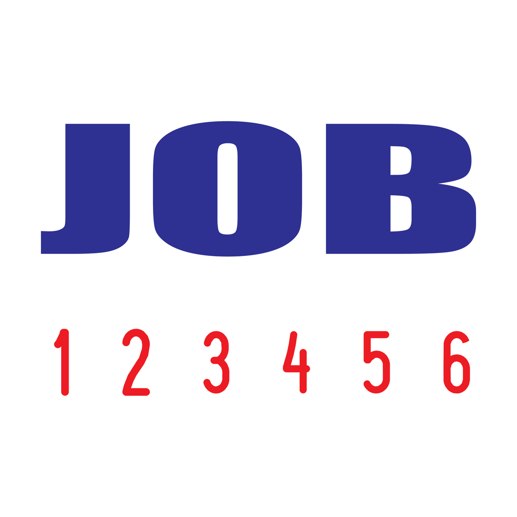 Red-Blue 2 colour 50-5007-job-mini-number-stamp
