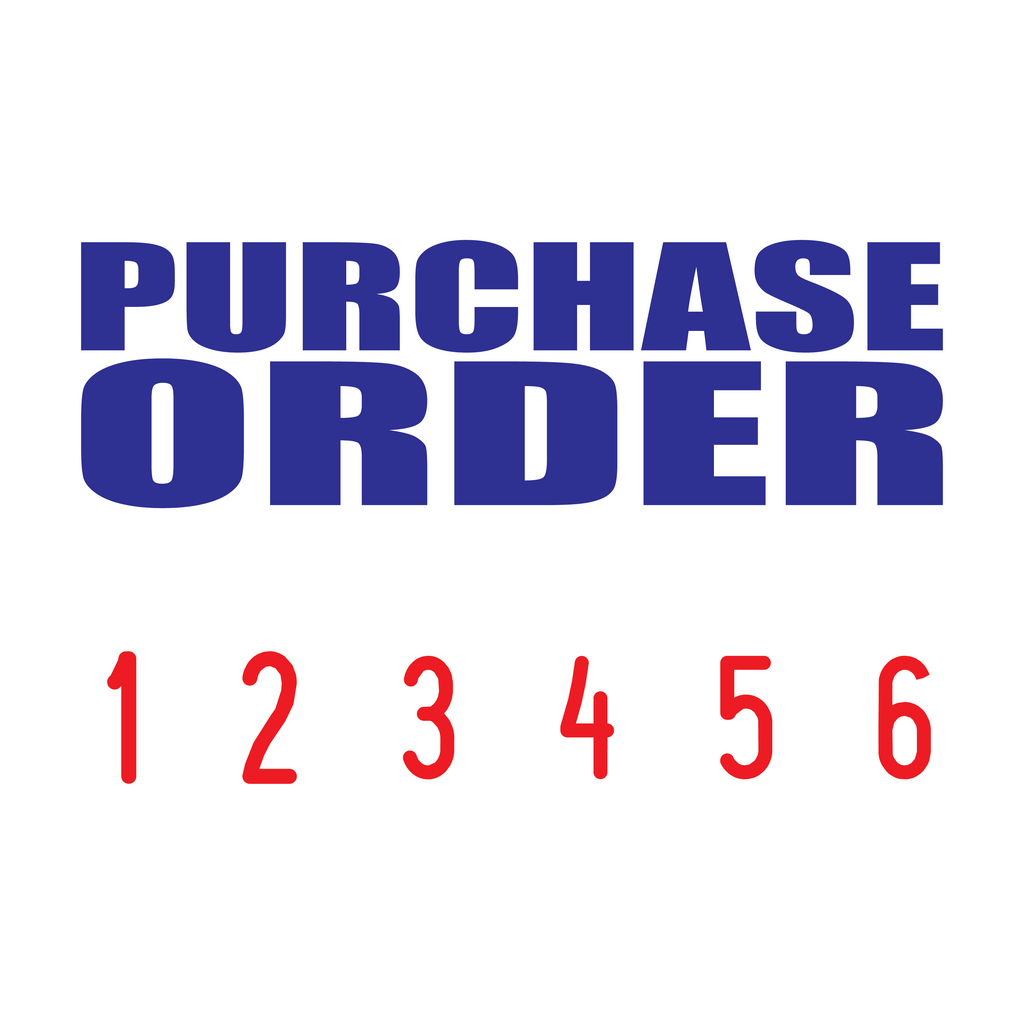 Red-Blue 2 colour 50-5008-purchase-order-mini-number-stamp