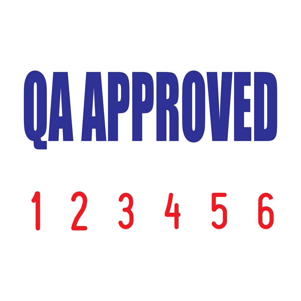 Red-Blue 2 colour 50-5009-qa-approved-mini-number-stamp