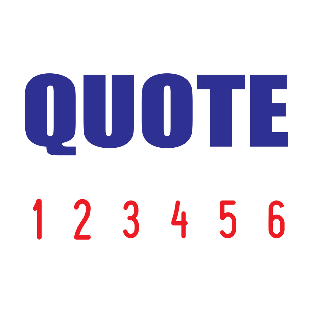 Red-Blue 2 colour 50-5011-quote-mini-number-stamp