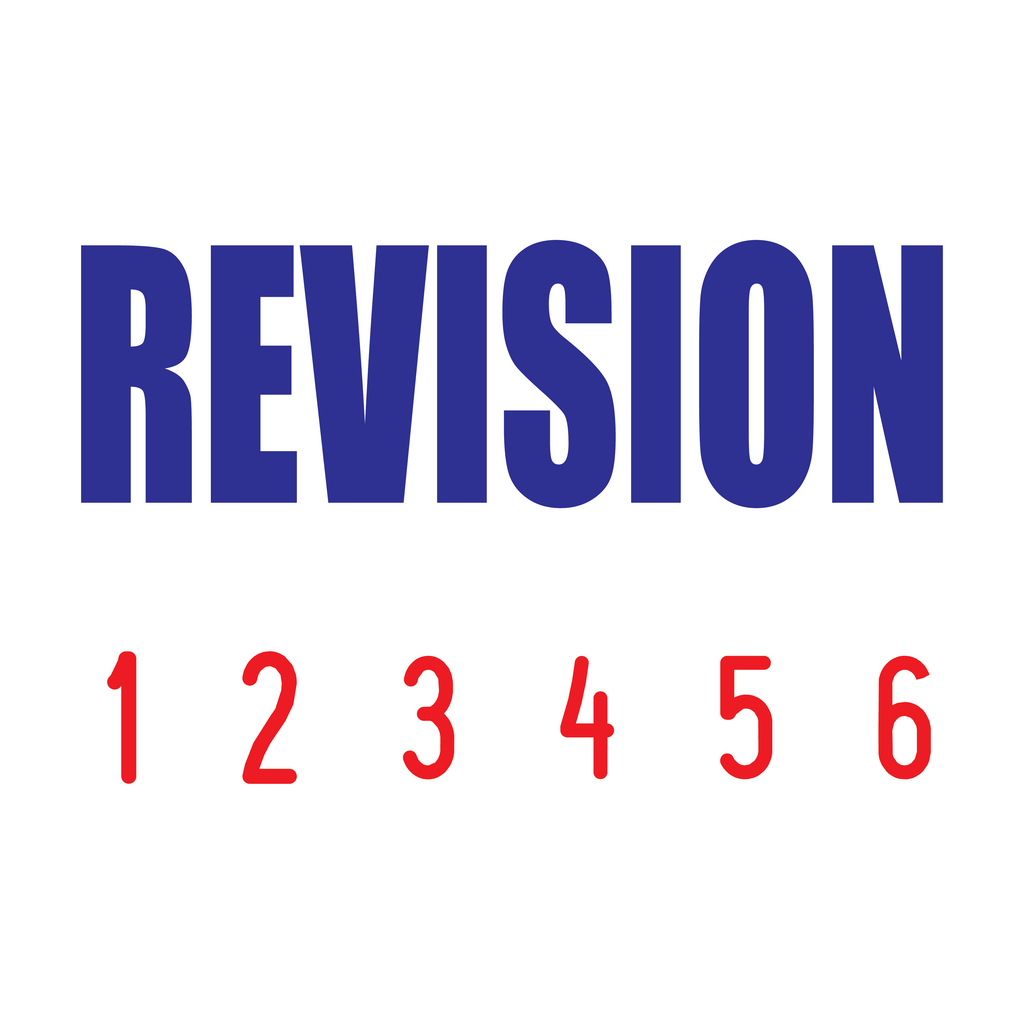 Red-Blue 2 colour 50-5013-revision-mini-number-stamp