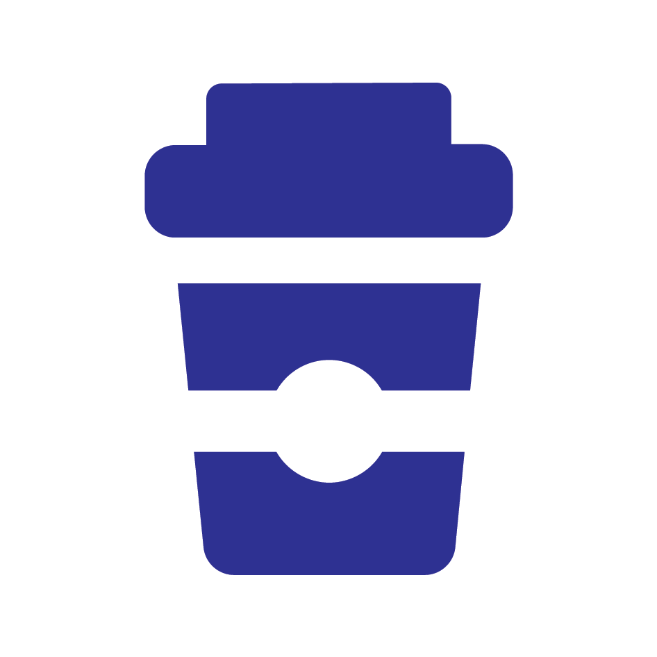Takeaway Coffee Cup Customer Loyalty Stamp  Blue