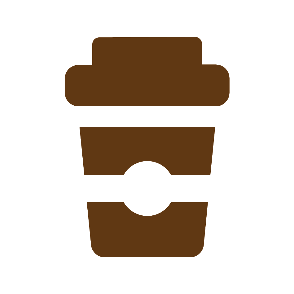 Brown Coffee Takeaway Cup Customer Loyalty Stamp, No.9