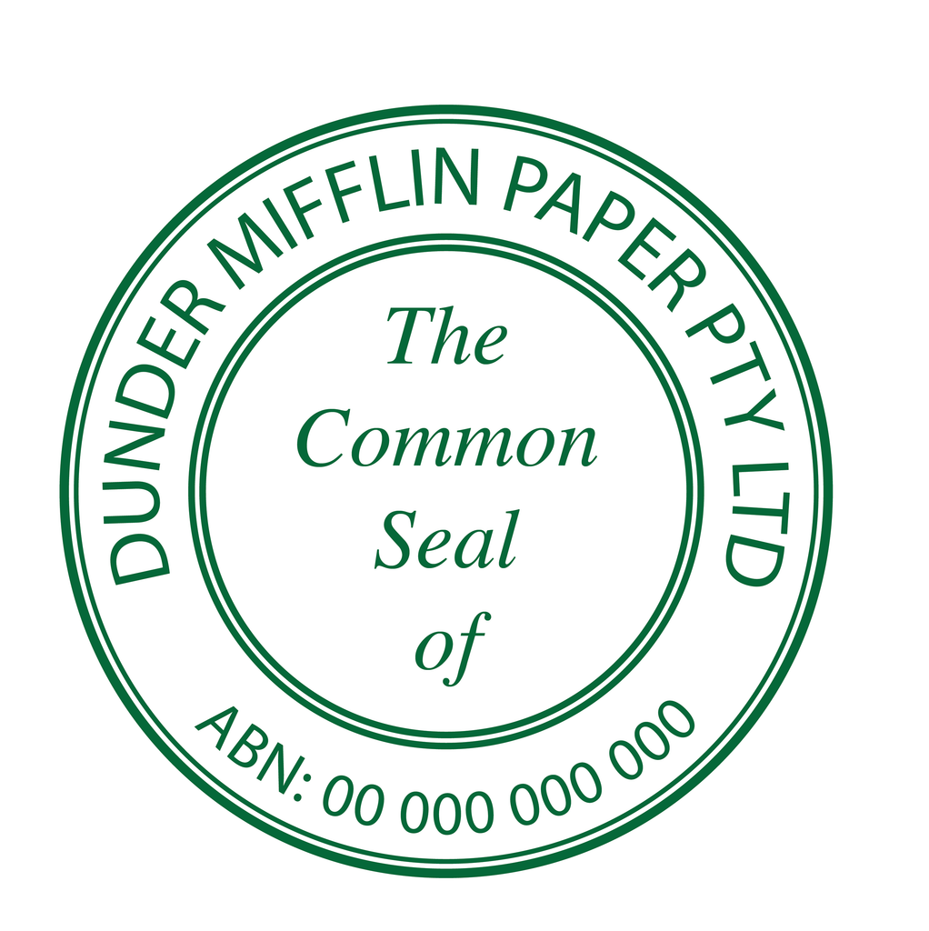 Company seal green ink