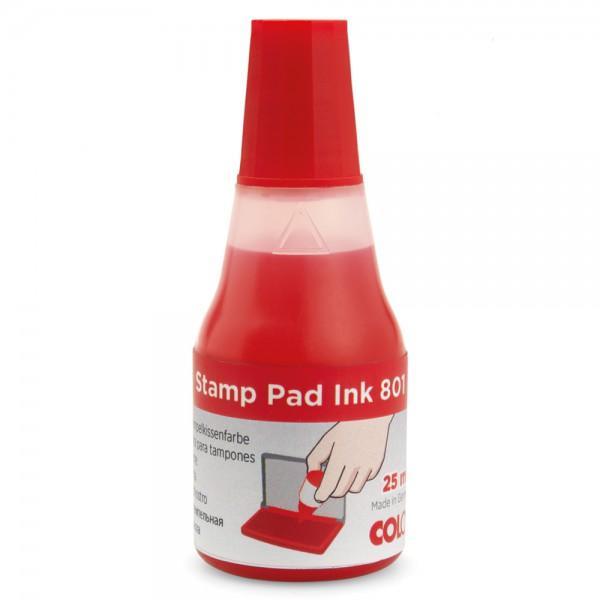 Colop stamp ink 801 - 25mL Bottle Red 