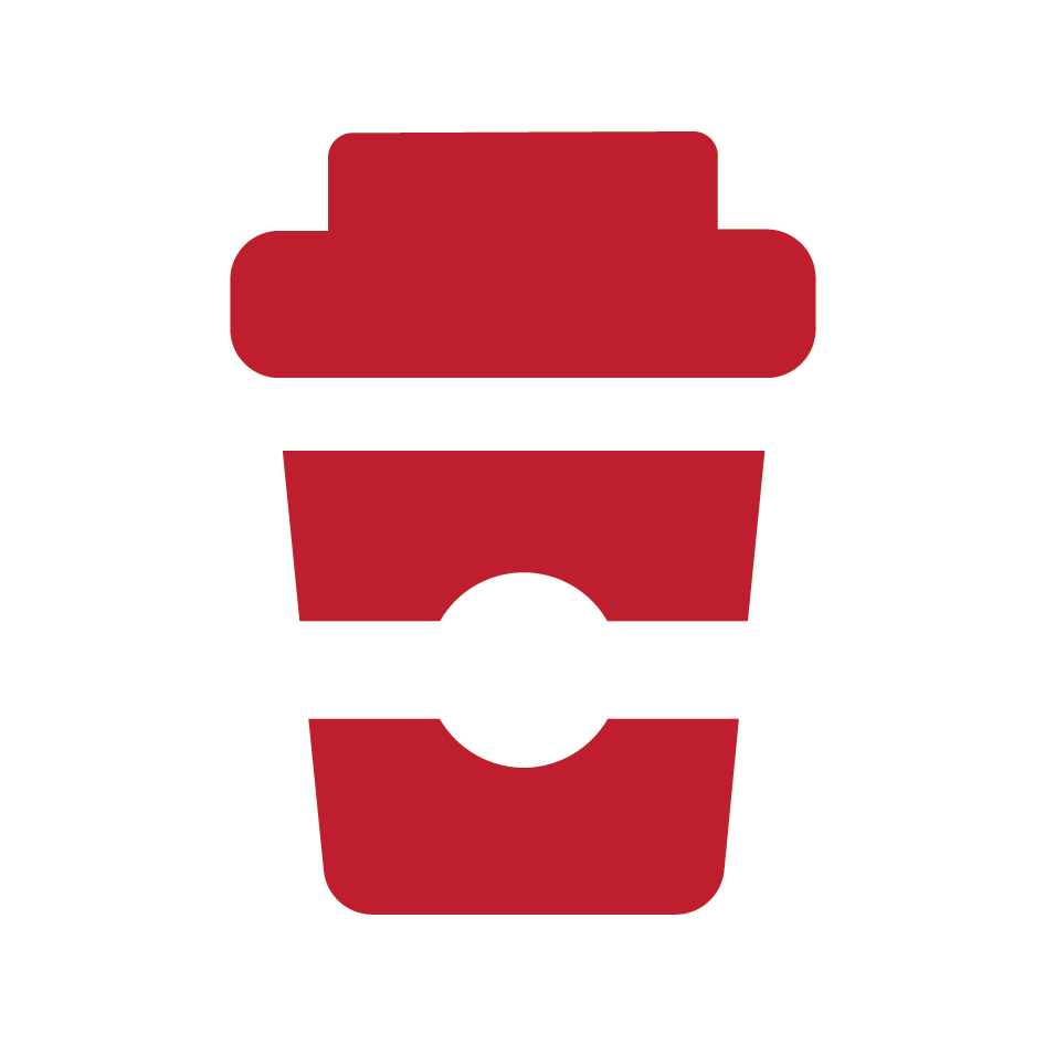 Maroon Takeaway Coffee Cup Customer Loyalty Stamp