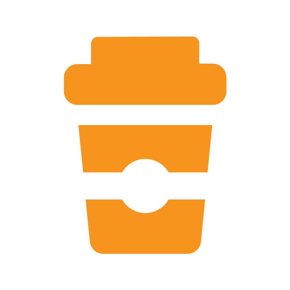 Takeaway Coffee Cup Customer Loyalty Stamp orange