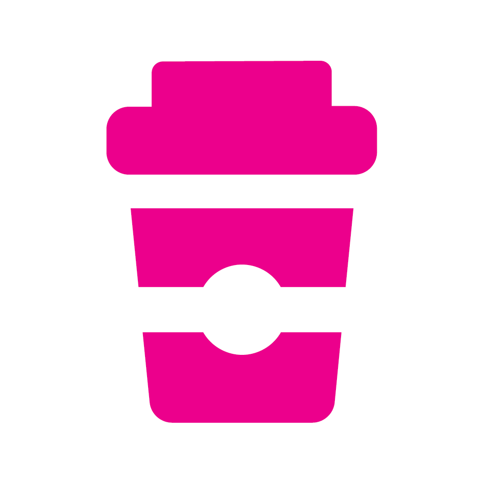 Pink Takeaway Coffee Cup Customer Loyalty Stamp 