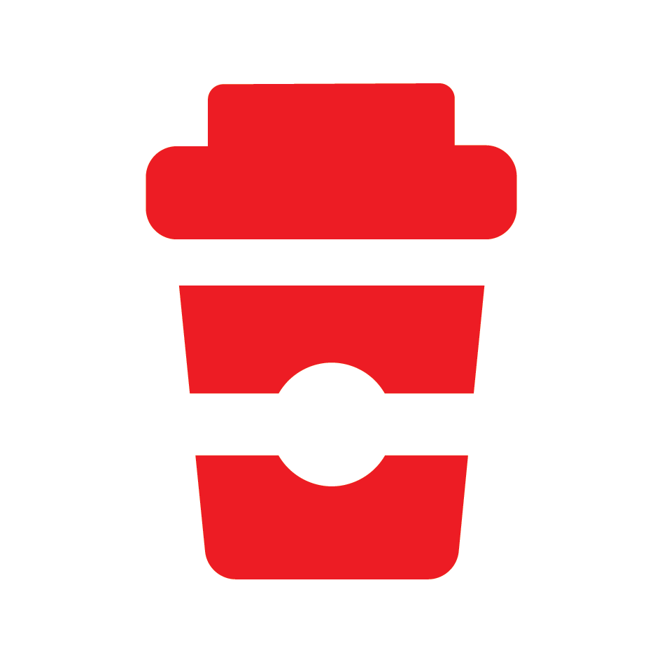 Coffee Takeaway Cup Customer Loyalty Stamp, No.9 Red 