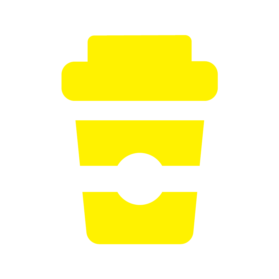 yellow Takeaway Coffee Cup Customer Loyalty Stamp 